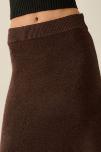 Softest Hour Solid Knit A-Line Maxi Sweater Skirt - ShopPromesa