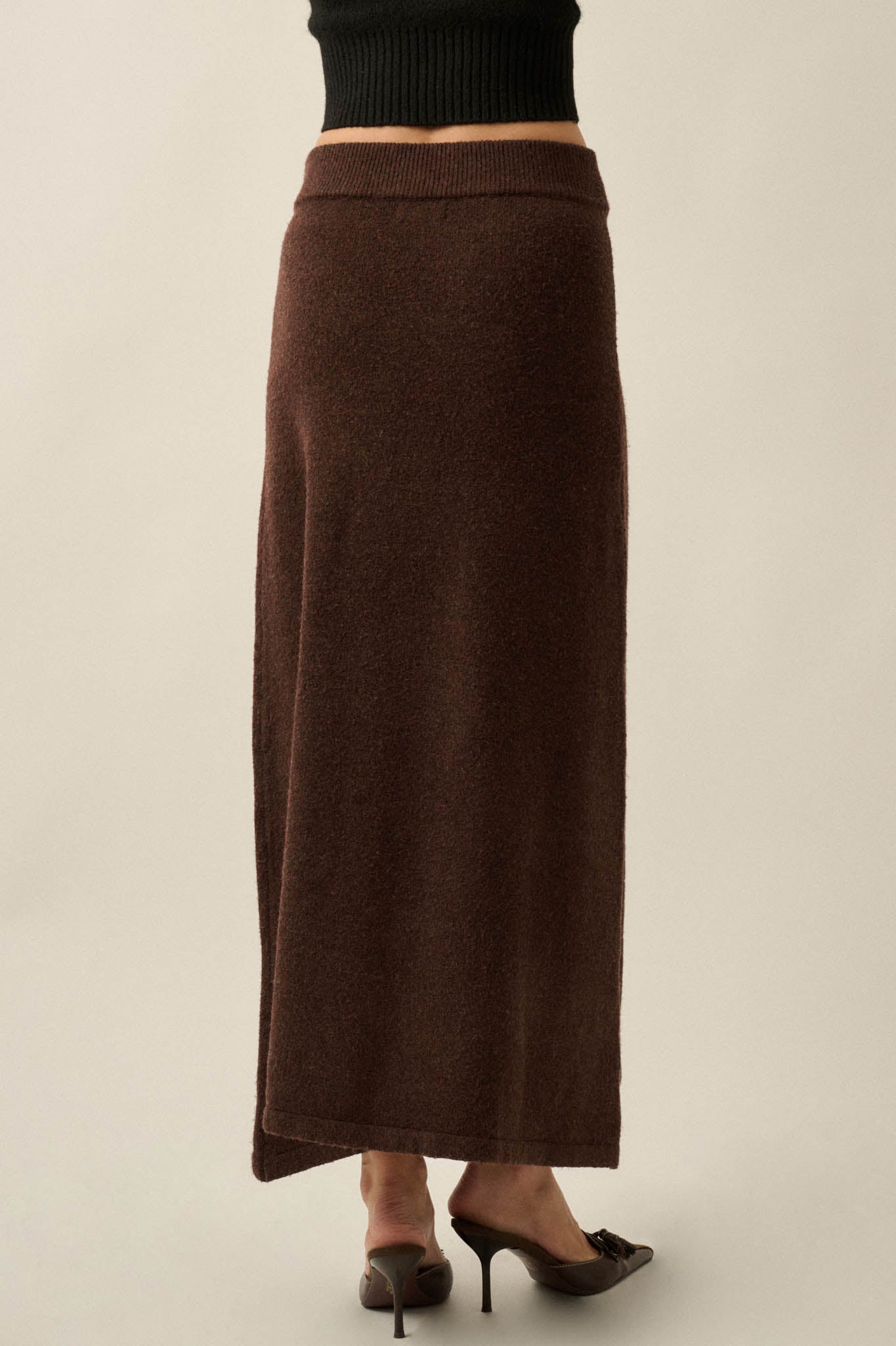 Softest Hour Solid Knit A-Line Maxi Sweater Skirt - ShopPromesa