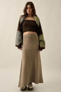 Softest Hour Solid Knit A-Line Maxi Sweater Skirt - ShopPromesa