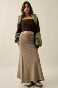 Softest Hour Solid Knit A-Line Maxi Sweater Skirt - ShopPromesa