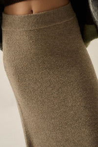 Softest Hour Solid Knit A-Line Maxi Sweater Skirt - ShopPromesa