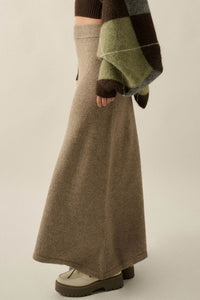 Softest Hour Solid Knit A-Line Maxi Sweater Skirt - ShopPromesa