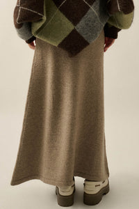 Softest Hour Solid Knit A-Line Maxi Sweater Skirt - ShopPromesa