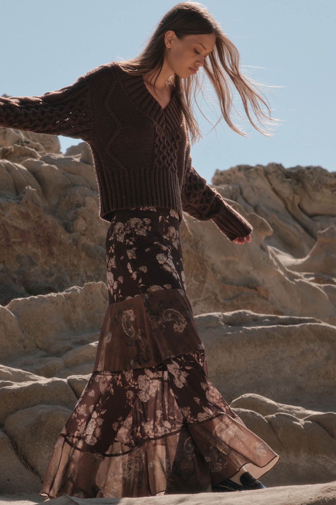 Pick Your Fancy Paisley and Floral Paneled Maxi Skirt - ShopPromesa