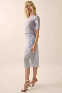 Mesh Around Sheer Mesh Midi Pencil Skirt - ShopPromesa