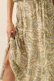 Palm Party Tropical Floral Tiered Maxi Skirt - ShopPromesa