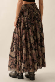 Blossoms Twirl Smocked Floral Maxi Skirt - ShopPromesa