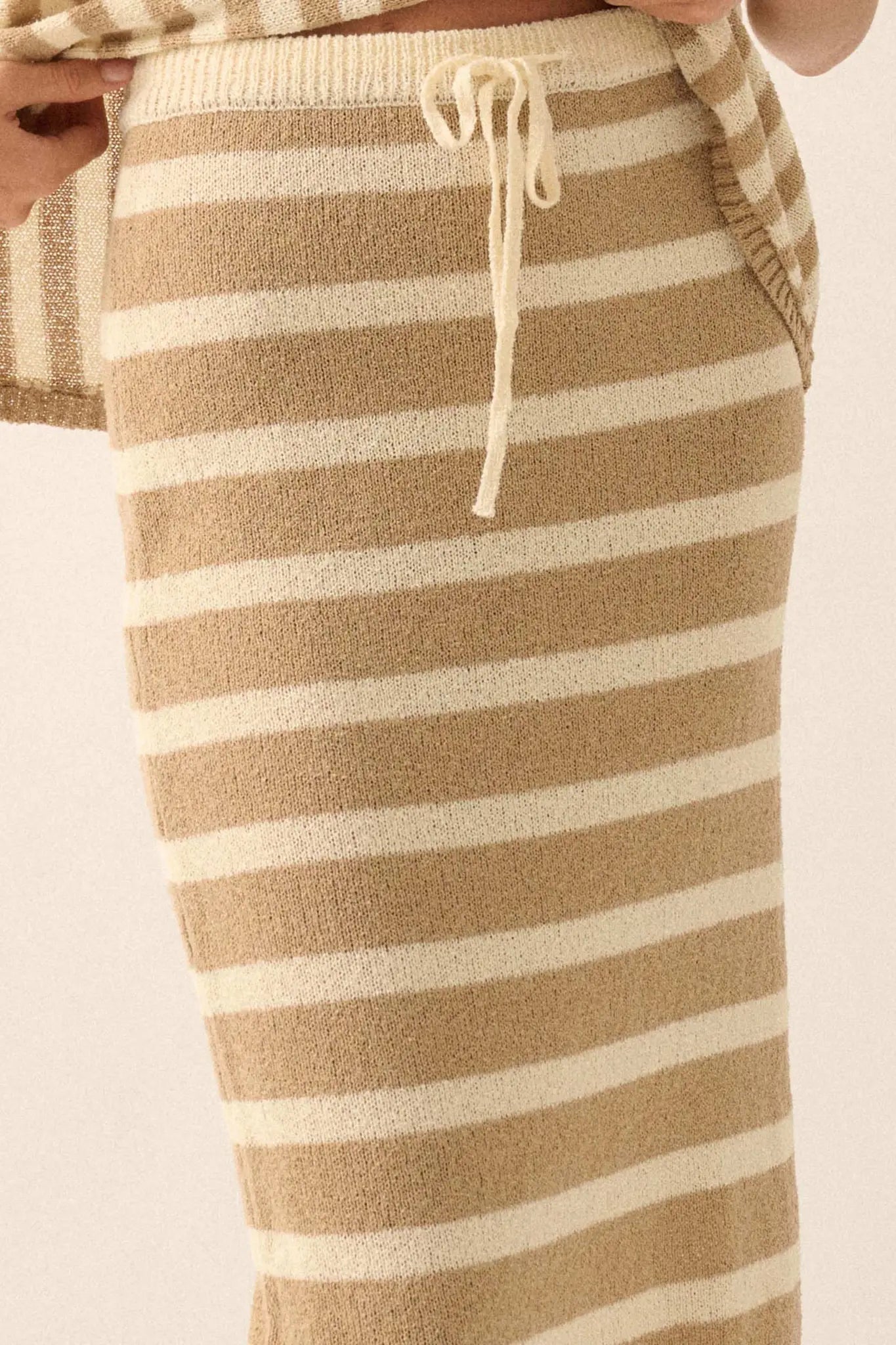 Set Me Free Striped Drawstring Sweater Midi Skirt - ShopPromesa