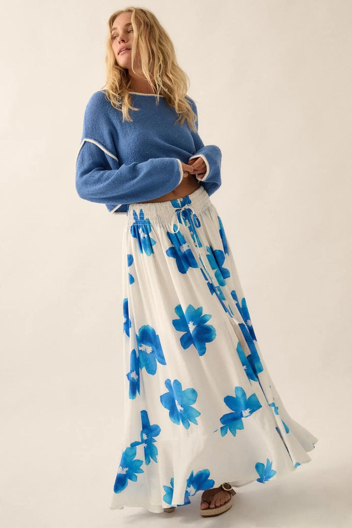 Blossoming Beauty Floral Button-Front Maxi Skirt - ShopPromesa