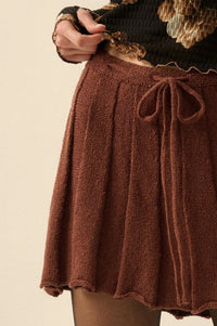 Born Ready Pleated Drawstring Sweater Skirt - ShopPromesa