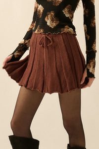 Born Ready Pleated Drawstring Sweater Skirt - ShopPromesa