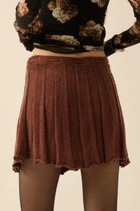 Born Ready Pleated Drawstring Sweater Skirt - ShopPromesa