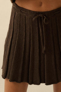 Born Ready Pleated Drawstring Sweater Skirt - ShopPromesa