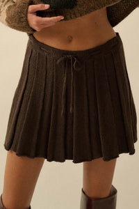 Born Ready Pleated Drawstring Sweater Skirt - ShopPromesa