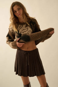 Born Ready Pleated Drawstring Sweater Skirt - ShopPromesa