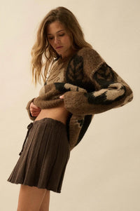 Born Ready Pleated Drawstring Sweater Skirt - ShopPromesa