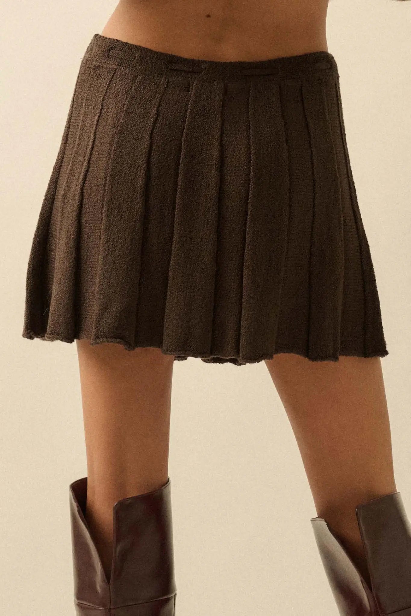 Born Ready Pleated Drawstring Sweater Skirt - ShopPromesa