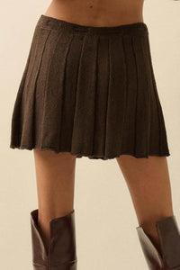 Born Ready Pleated Drawstring Sweater Skirt - ShopPromesa