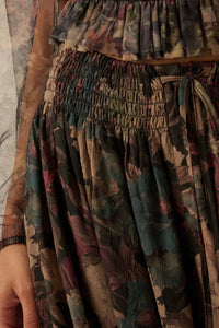 Pretty Potpourri Floral Button-Front Maxi Skirt - ShopPromesa