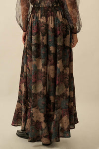 Pretty Potpourri Floral Button-Front Maxi Skirt - ShopPromesa