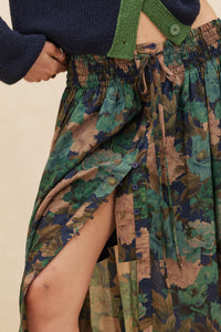 Pretty Potpourri Floral Button-Front Maxi Skirt - ShopPromesa