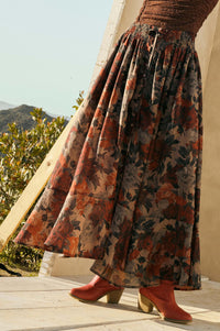 Pretty Potpourri Floral Button-Front Maxi Skirt - ShopPromesa