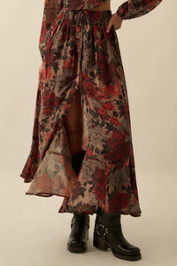 Pretty Potpourri Floral Button-Front Maxi Skirt - ShopPromesa