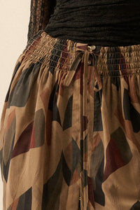 Modern Classic Abstract-Print Buttoned Maxi Skirt - ShopPromesa