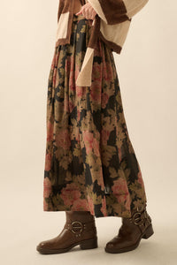 Blooming Tranquility Pleated Floral Midi Skirt - ShopPromesa