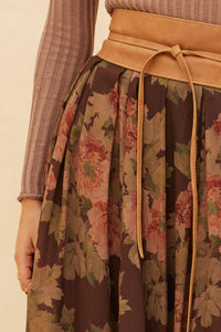Blooming Tranquility Pleated Floral Midi Skirt - ShopPromesa
