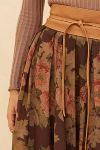 Blooming Tranquility Pleated Floral Midi Skirt - ShopPromesa