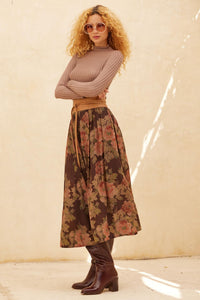 Blooming Tranquility Pleated Floral Midi Skirt - ShopPromesa