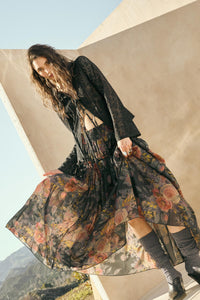 Garden Ramble Smocked Floral Chiffon Maxi Skirt - ShopPromesa