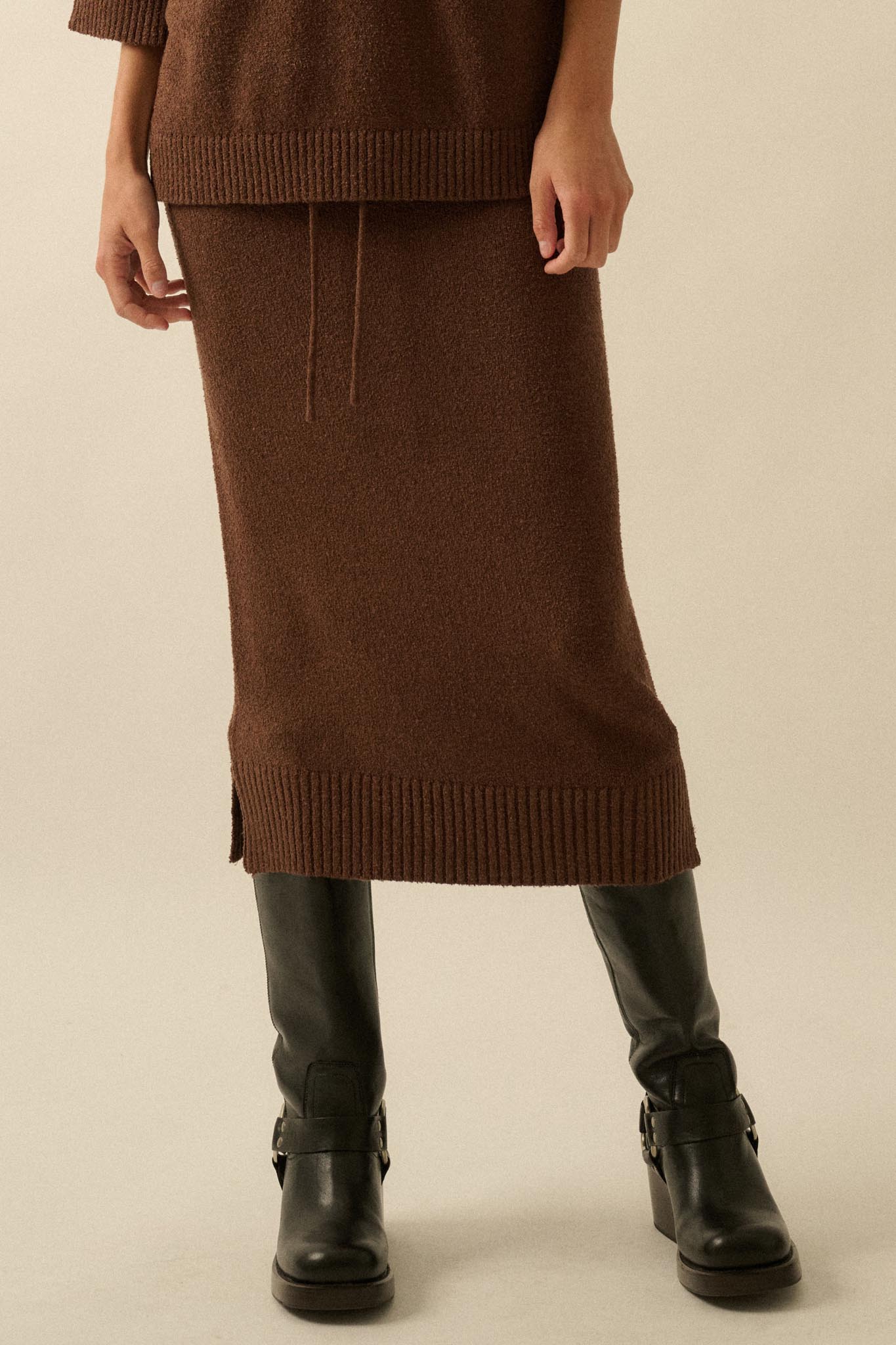 Promise the Label Textured Knit Sweater Midi Skirt - ShopPromesa