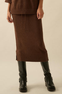 Promise the Label Textured Knit Sweater Midi Skirt - ShopPromesa