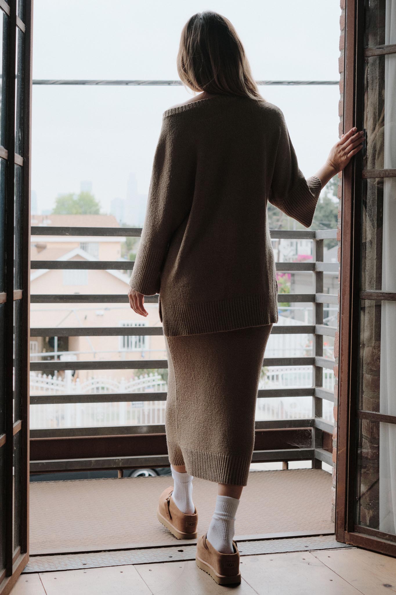 Promise the Label Textured Knit Sweater Midi Skirt - ShopPromesa