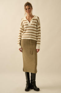 Promise the Label Textured Knit Sweater Midi Skirt - ShopPromesa