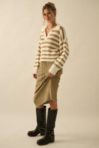 Promise the Label Textured Knit Sweater Midi Skirt - ShopPromesa