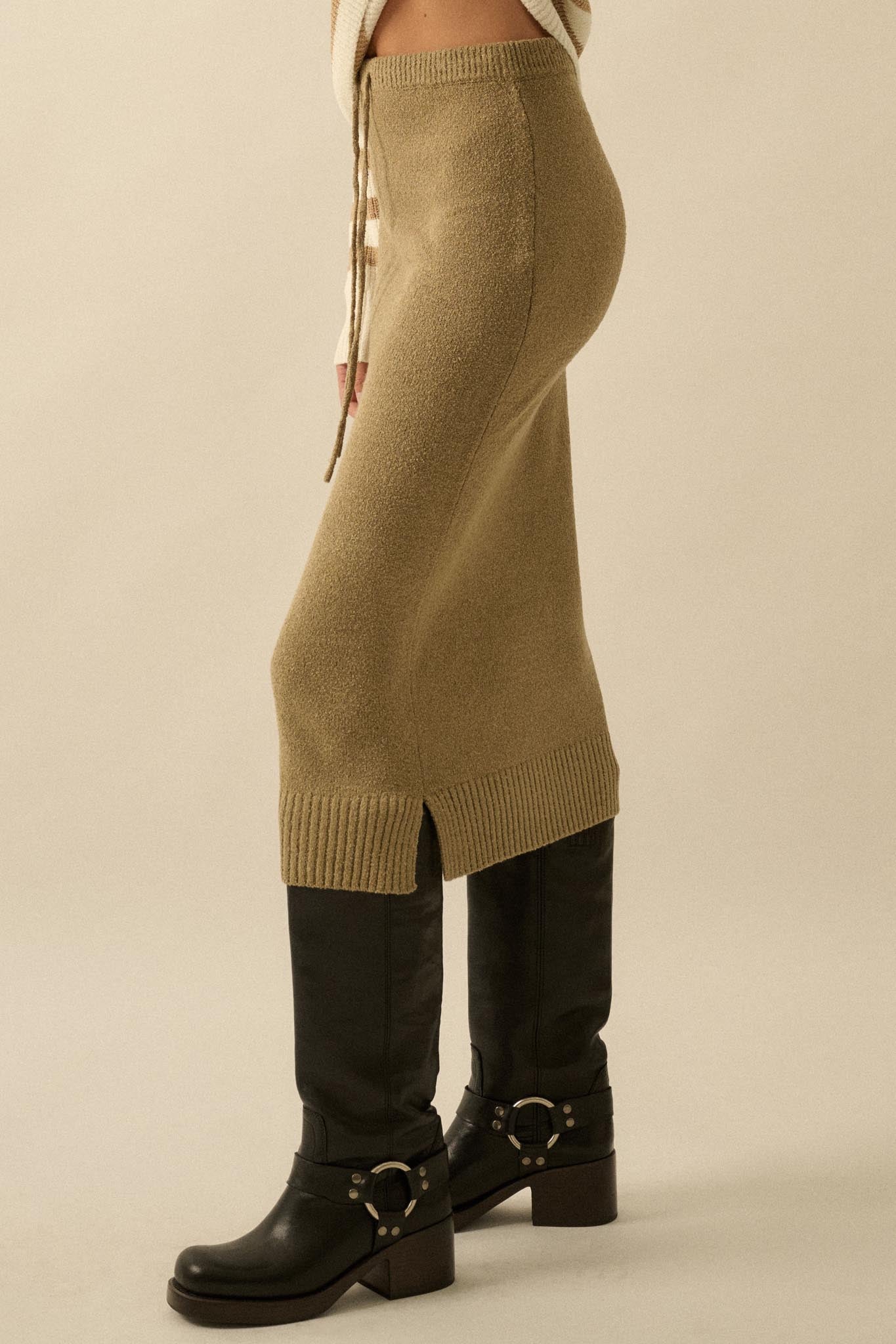 Promise the Label Textured Knit Sweater Midi Skirt - ShopPromesa