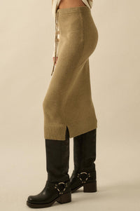 Promise the Label Textured Knit Sweater Midi Skirt - ShopPromesa