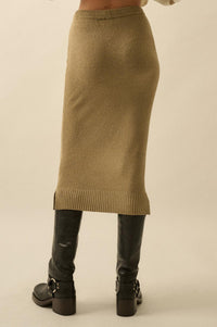 Promise the Label Textured Knit Sweater Midi Skirt - ShopPromesa