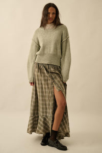 Off the Trail Plaid Flannel Button-Up Maxi Skirt - ShopPromesa