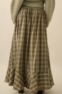 Off the Trail Plaid Flannel Button-Up Maxi Skirt - ShopPromesa