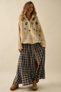 Off the Trail Plaid Flannel Button-Up Maxi Skirt - ShopPromesa