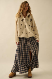 Off the Trail Plaid Flannel Button-Up Maxi Skirt - ShopPromesa
