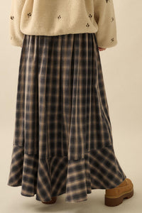 Off the Trail Plaid Flannel Button-Up Maxi Skirt - ShopPromesa