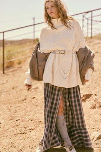 Off the Trail Plaid Flannel Button-Up Maxi Skirt - ShopPromesa