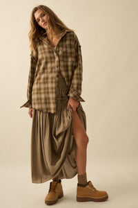 Love You More Smocked Tonal-Stripe Maxi skirt - ShopPromesa