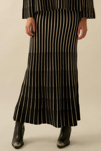 Next in Line Striped Mermaid Maxi Sweater Skirt - ShopPromesa