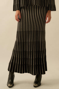 Next in Line Striped Mermaid Maxi Sweater Skirt - ShopPromesa